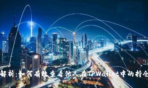 深度解析：如何有效查看他人在TPWallet中的持仓分布